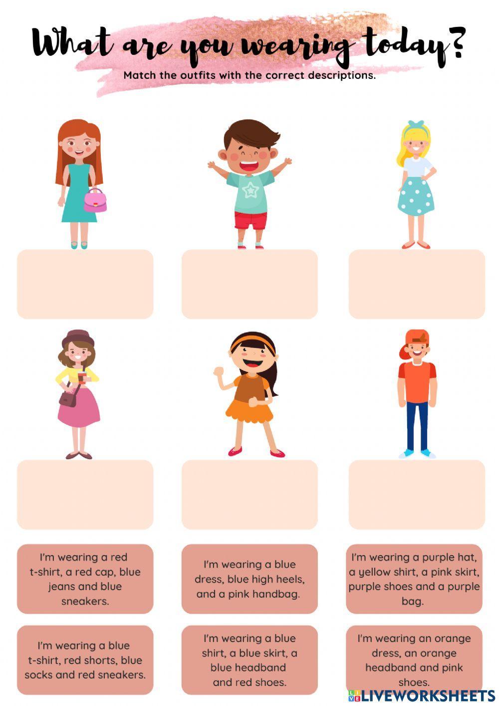 What are you wearing today? interactive worksheet | Live Worksheets