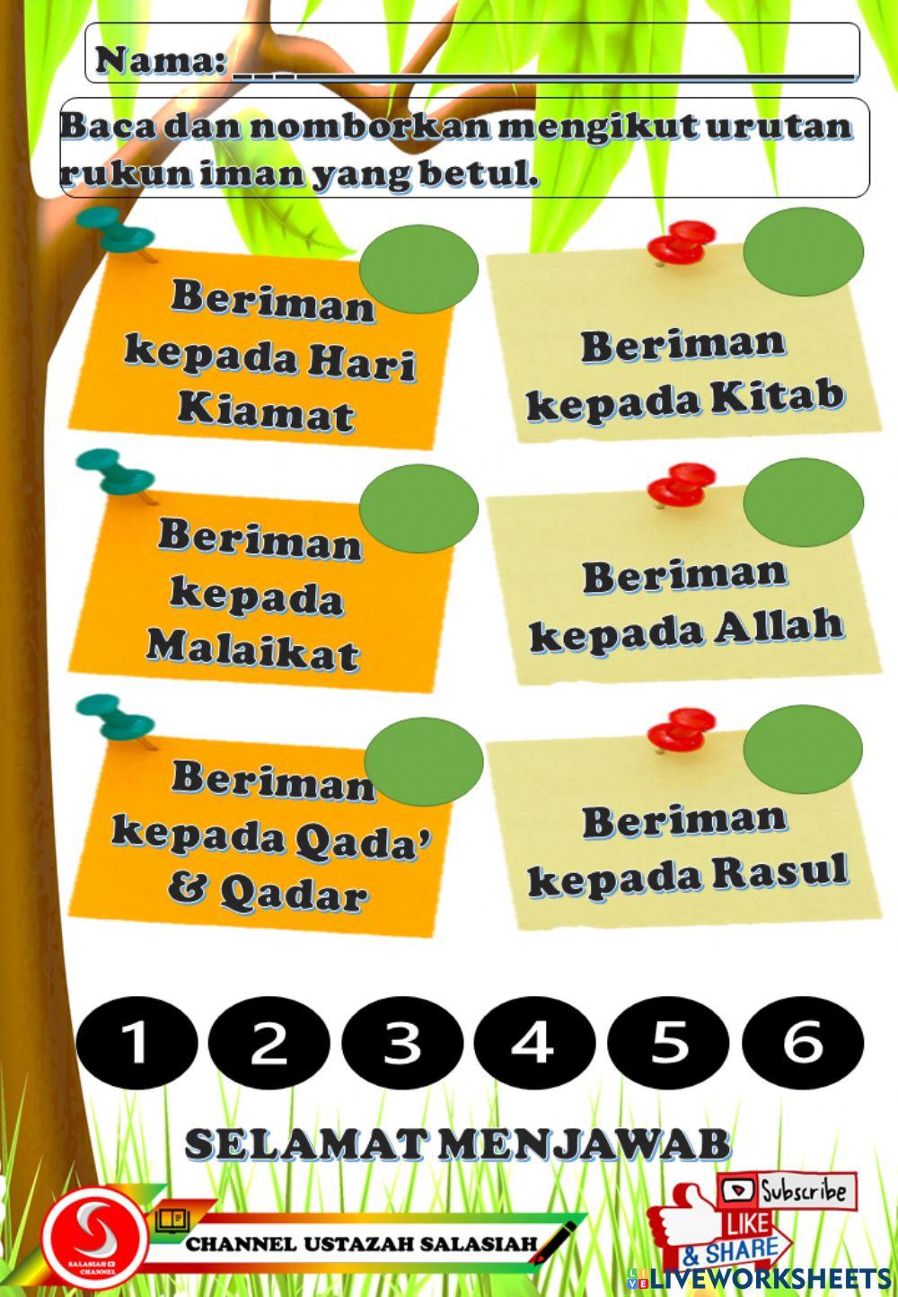 Pendidikan Islam Pra Sekolah worksheet for PRASEKOLAH | Live Worksheets