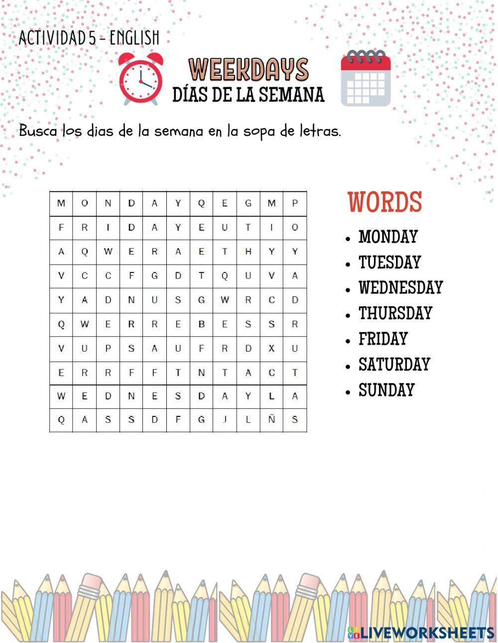 Dias da Semana em Inglês para iniciantes