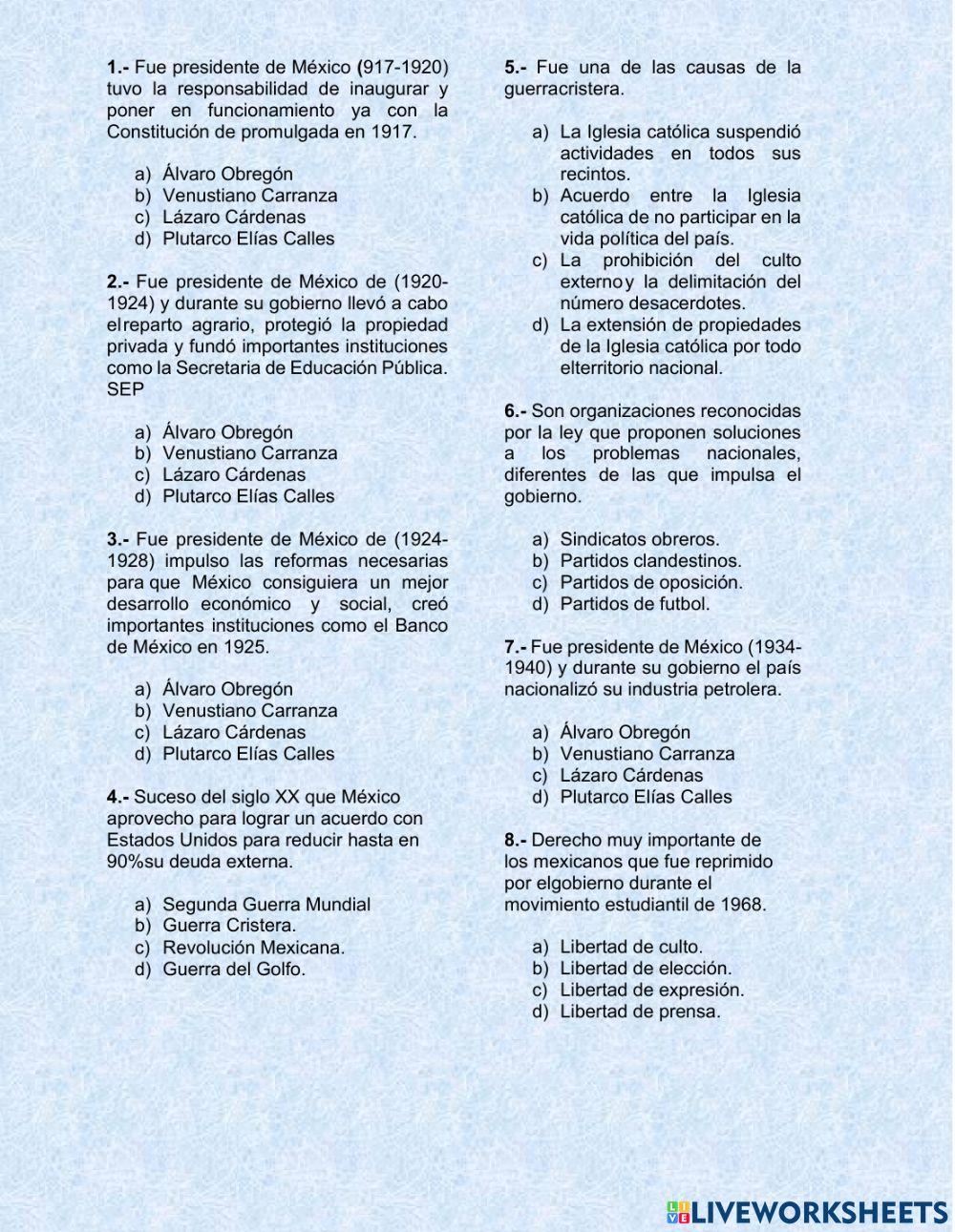 Evaluación tercer trimestre 5° historia