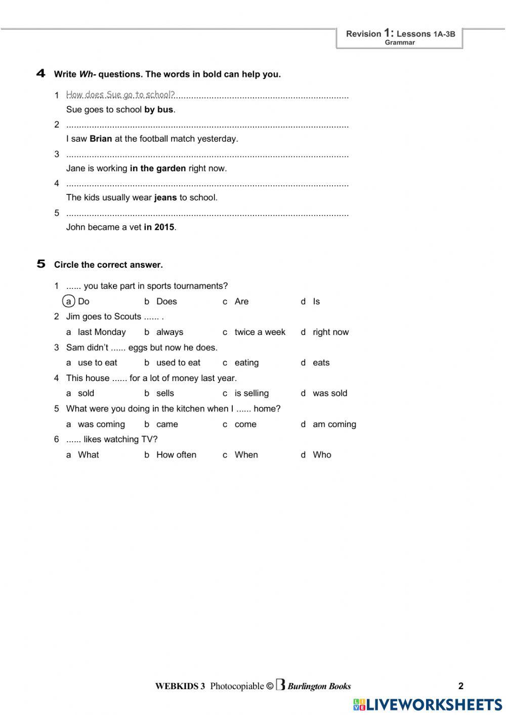 Grammar Revision 1: PrS-PrC, PaS-PaC, Wh-, Passive (Pr-Pa) online exercise  for | Live Worksheets