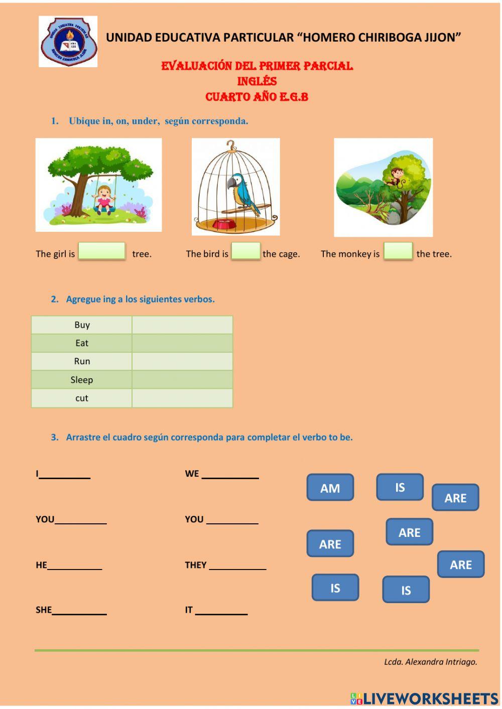Evaluación de Inglés AC online exercise for