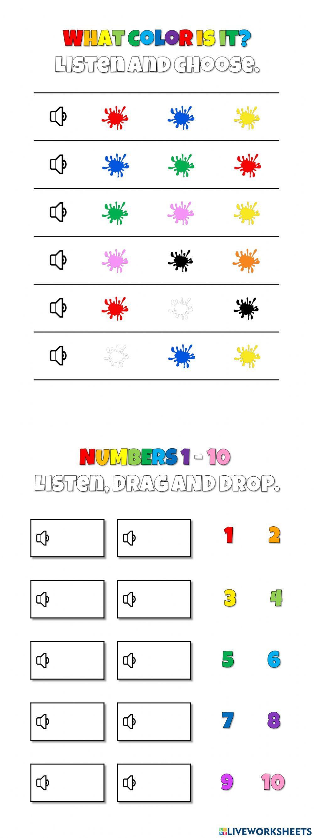 Colors and numbers for kids