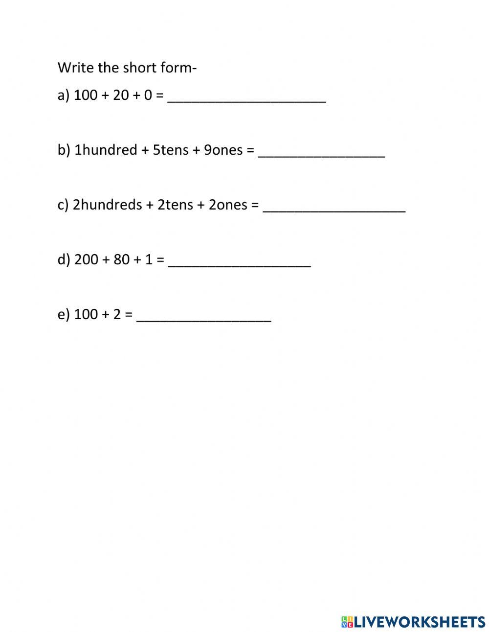 Comparing-short form