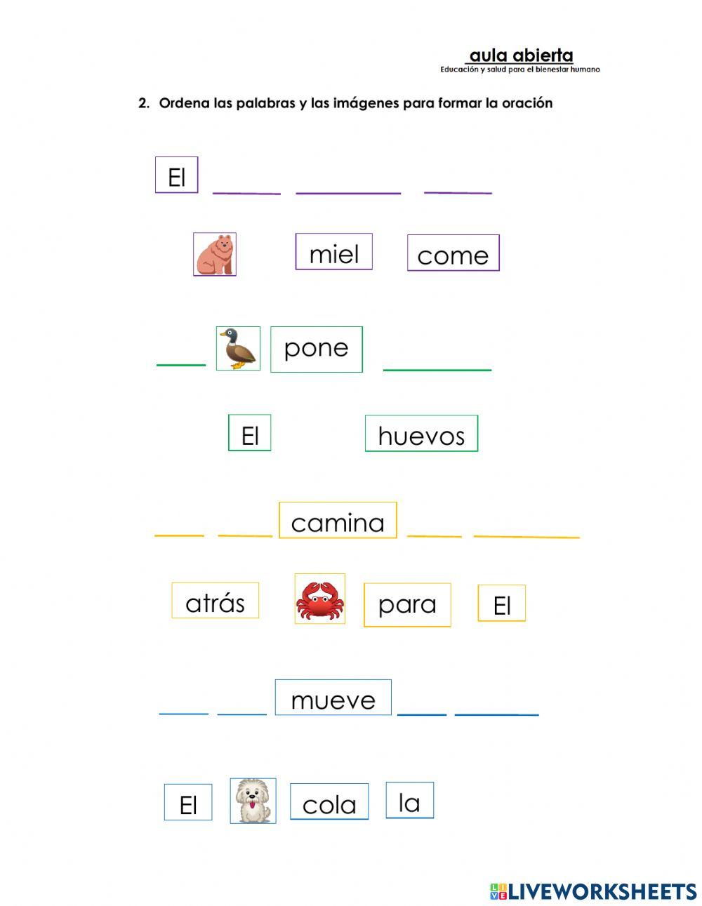 Gramatica online exercise for EDUCACION ESPECIAL | Live Worksheets