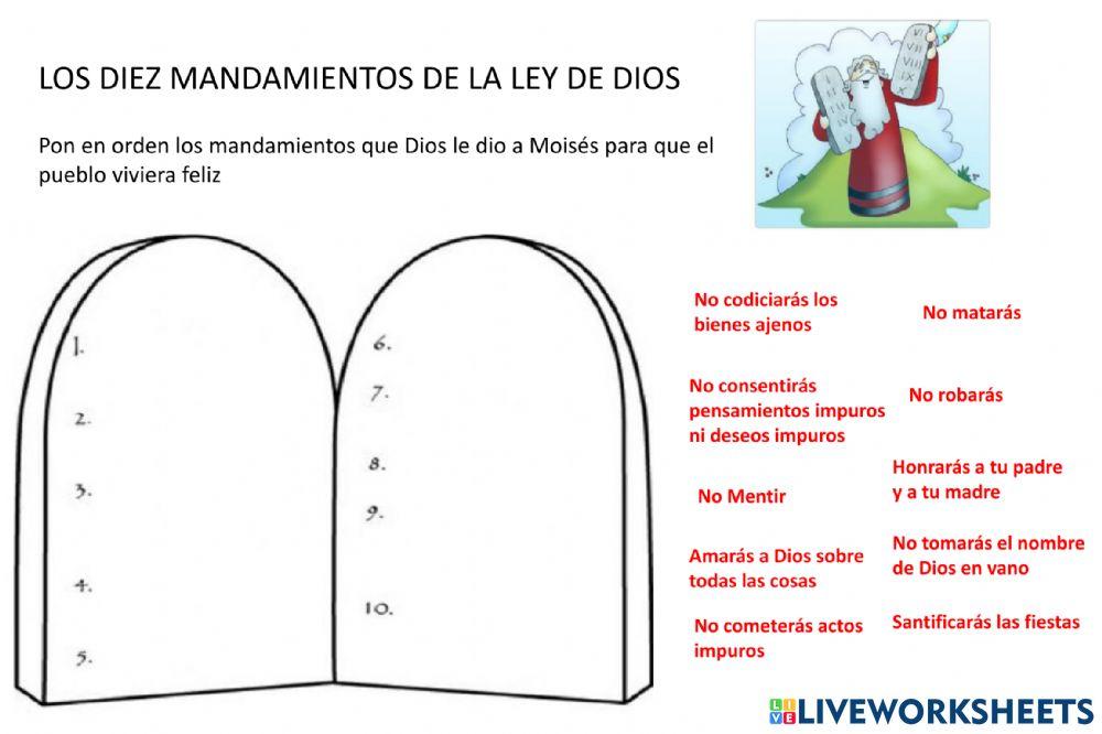 Los 10 mandamientos interactive exercise | Live Worksheets