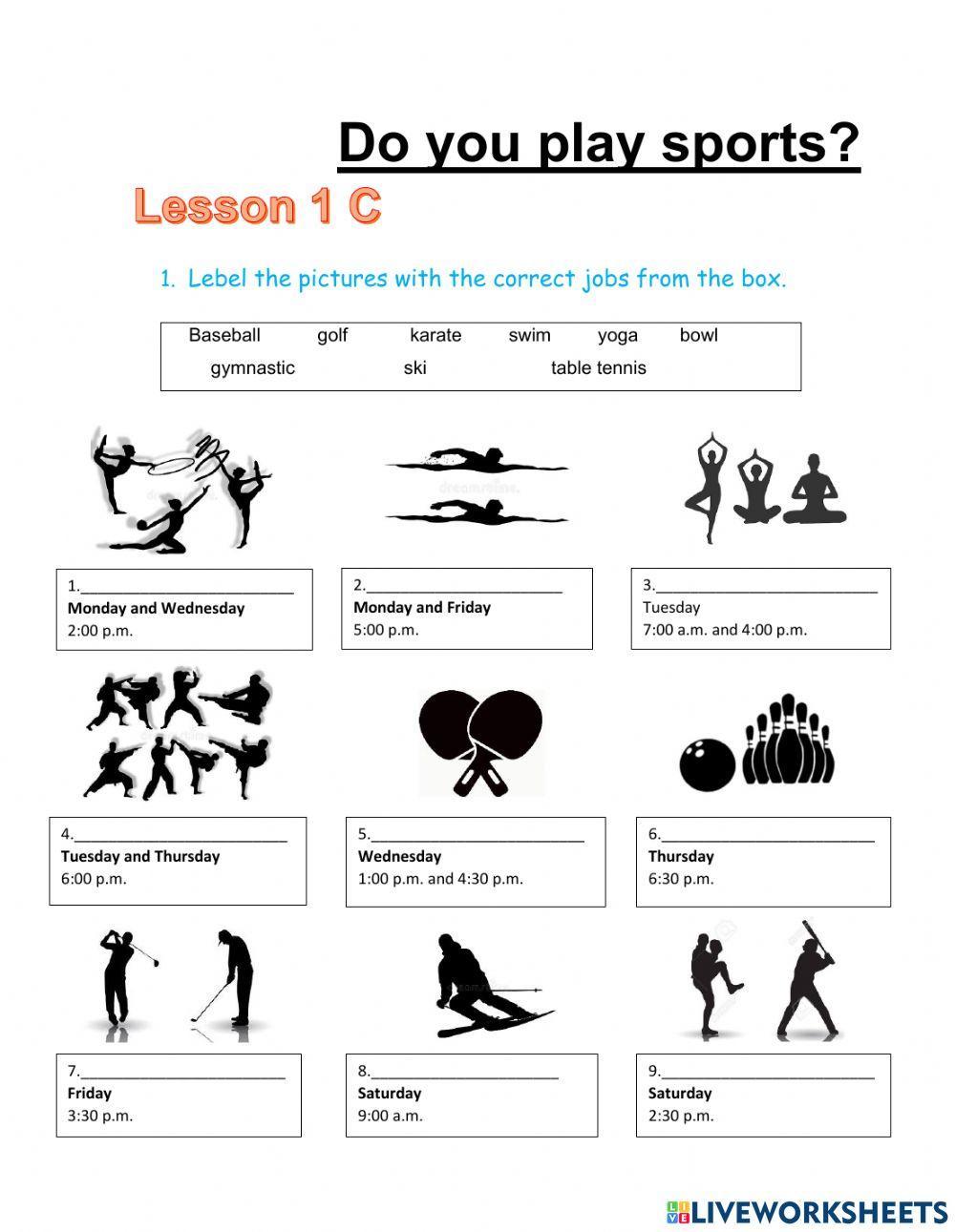 Do you play sports? worksheet | Live Worksheets