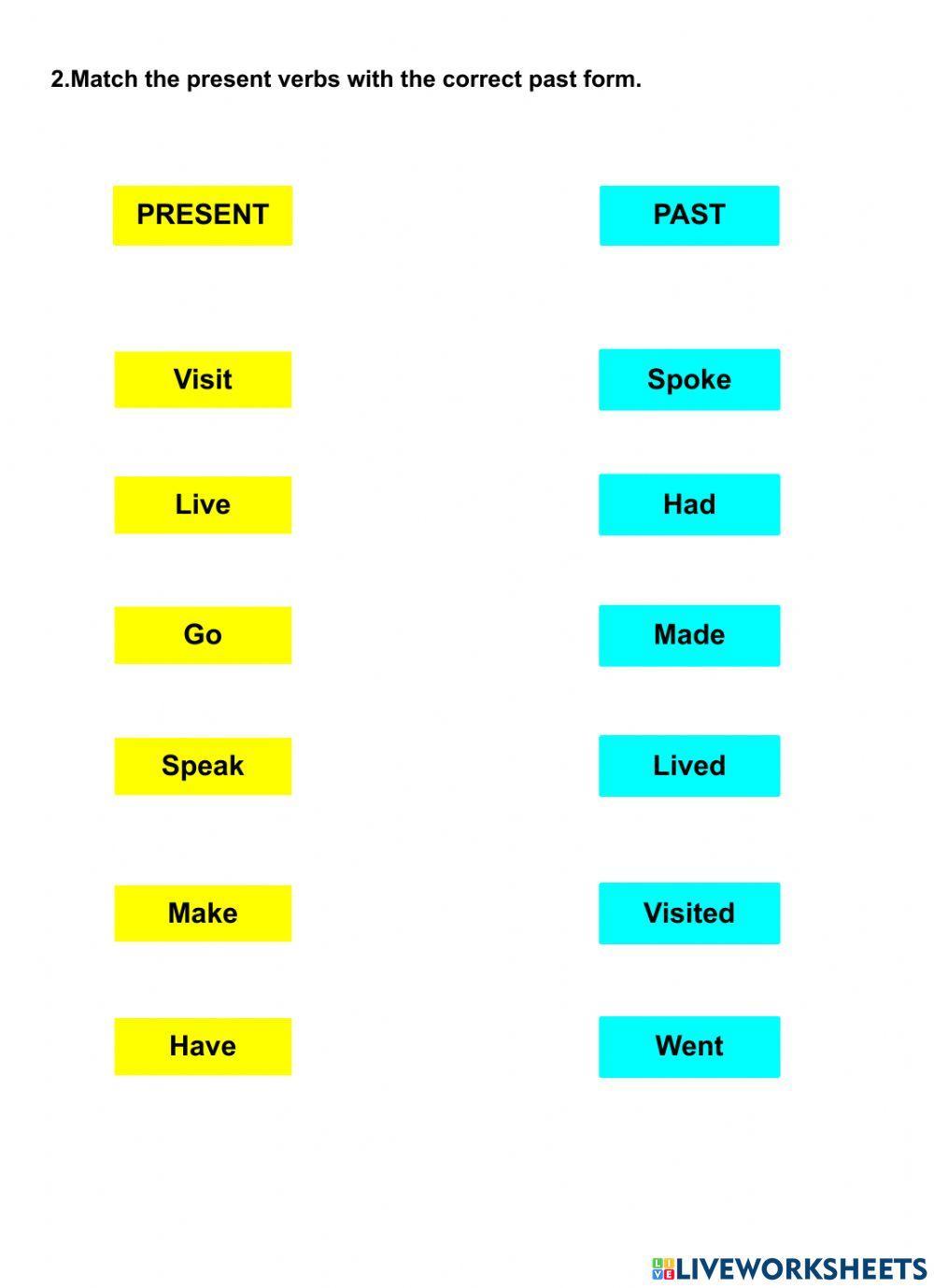 Verbs in past and present