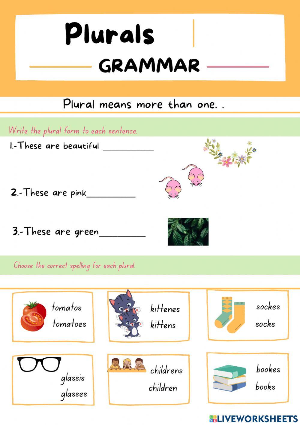 Plurals online exercise for STARTERS | Live Worksheets