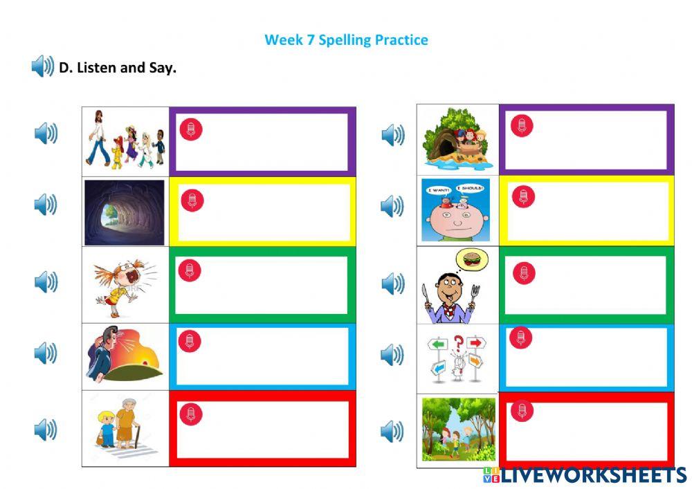 Word Bank - 7 Practice D