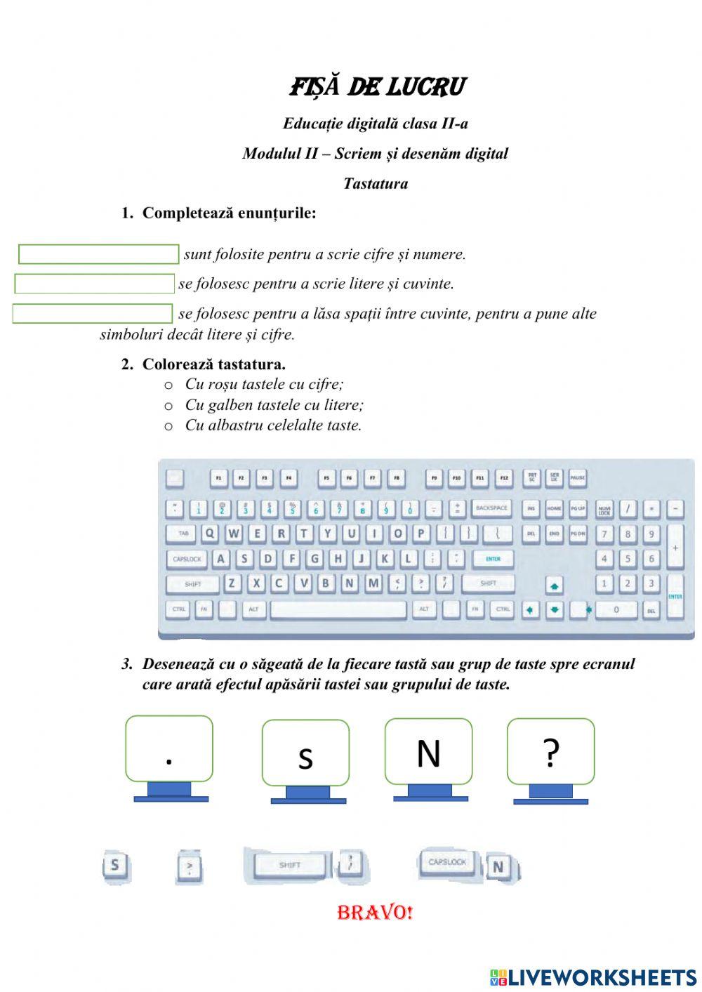 Tastatura activity | Live Worksheets