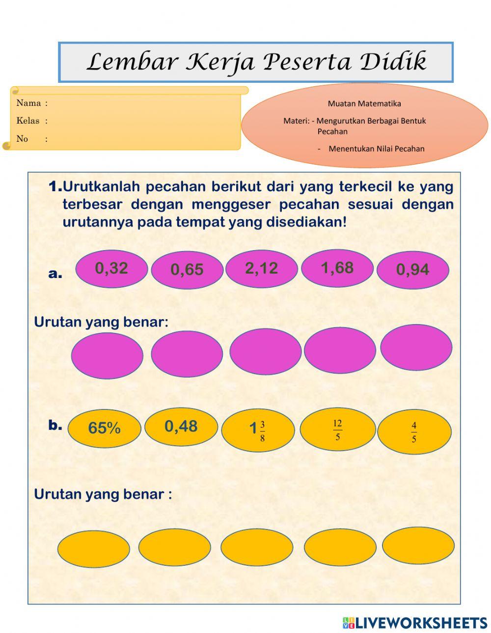 LKPD Matematika Pecahan