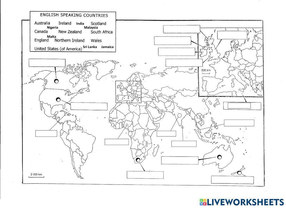 THE ENGLISH SPEAKING COUNTRIES activity | Live Worksheets