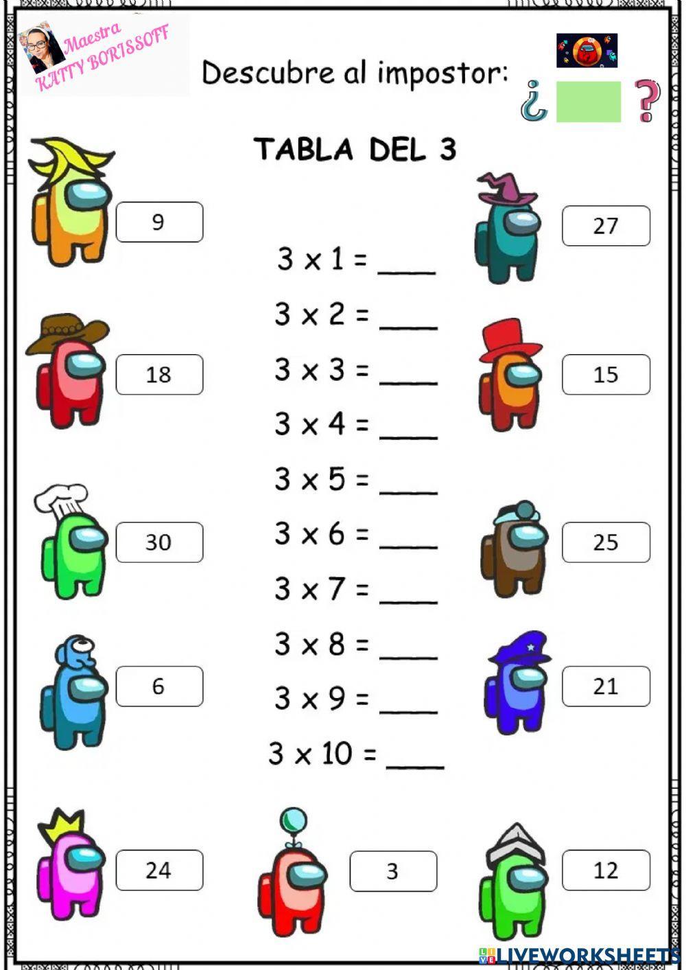 Quiz tablas de multiplicar grado 2 worksheet