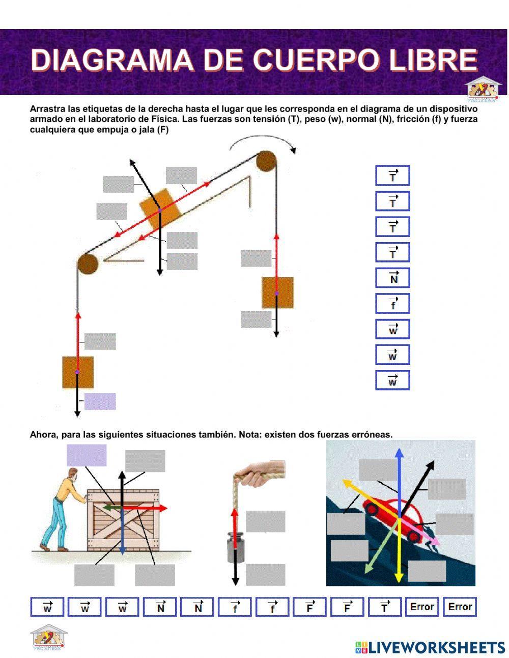 Diagrama de Cuerpo Libre interactive worksheet