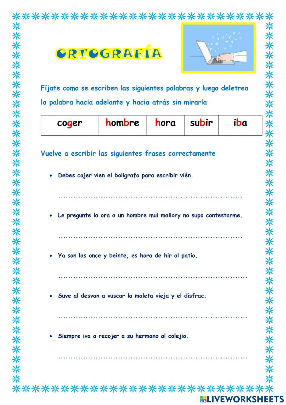 Ortografía online exercise for 5º de Primaria | Live Worksheets