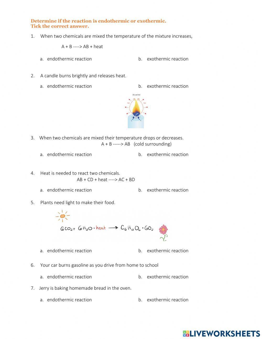 Endothermic and Exothermic Reactions