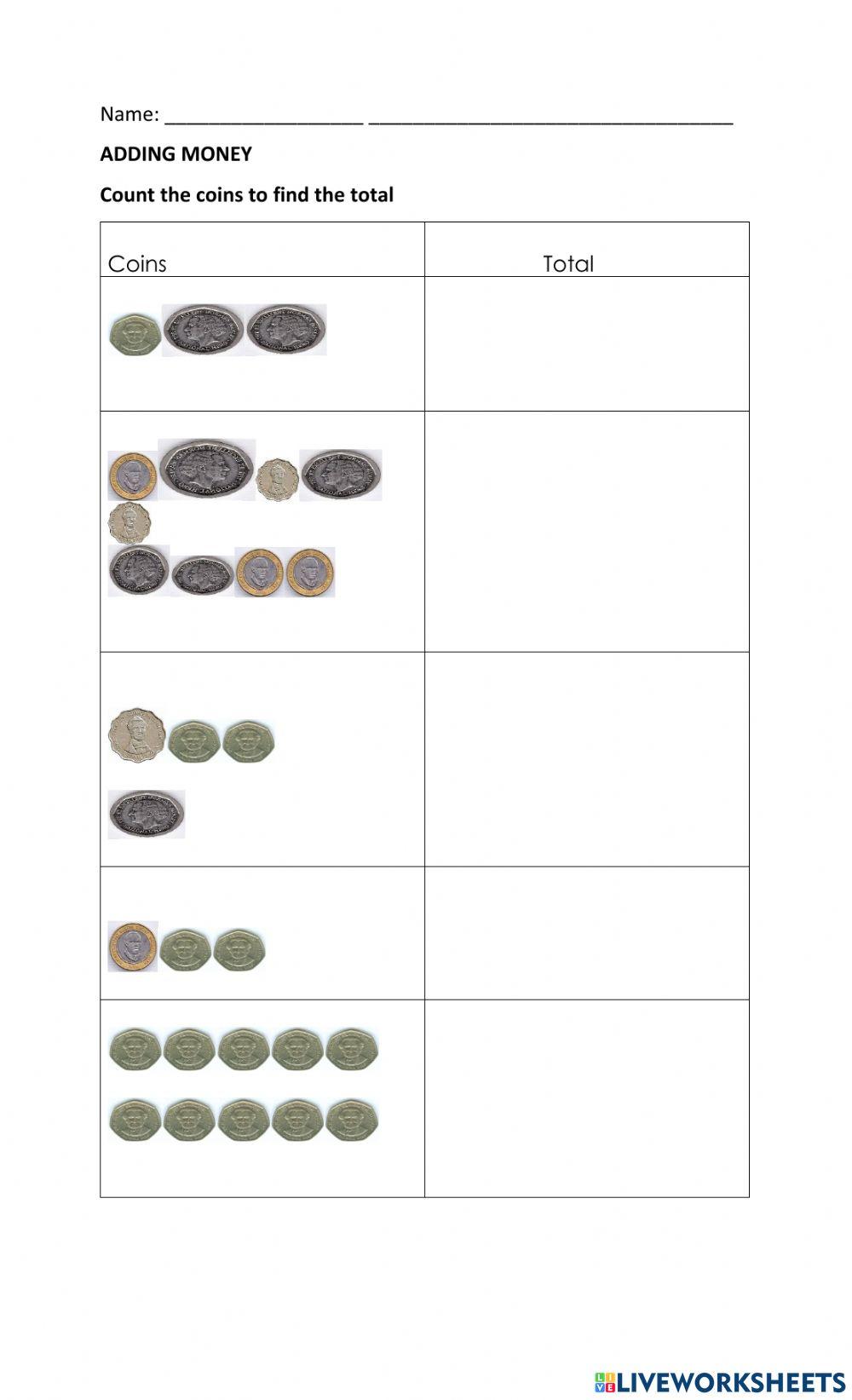 Adding jamaican coins