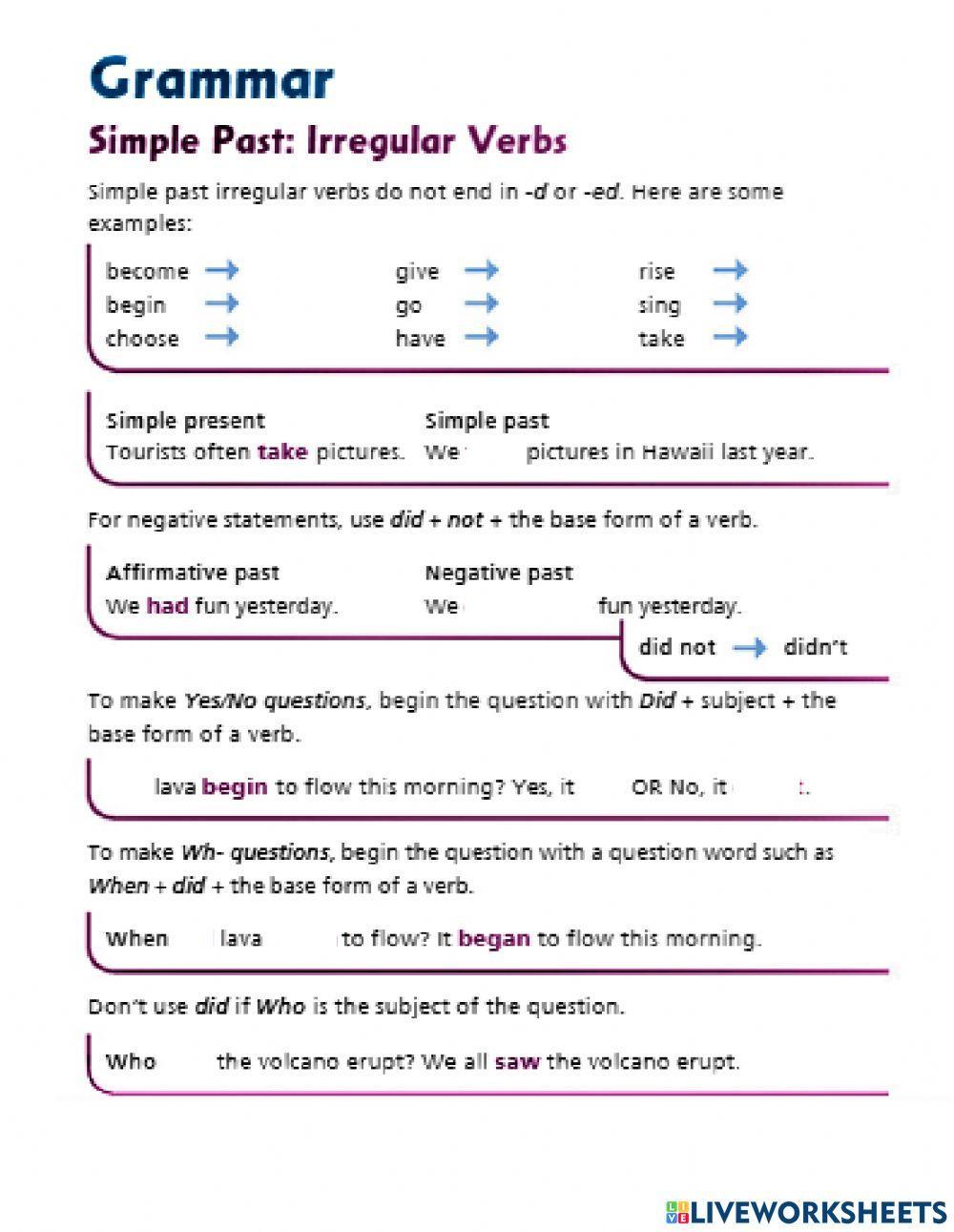 Irregular verbs