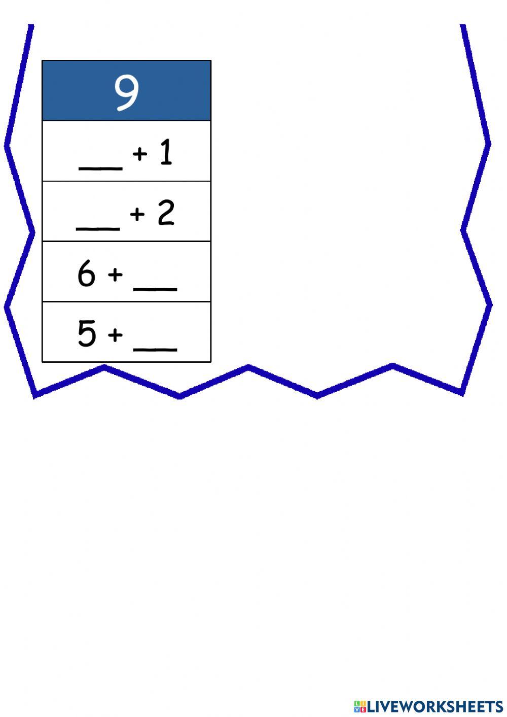 Descomposición del 7, 8 y 9.