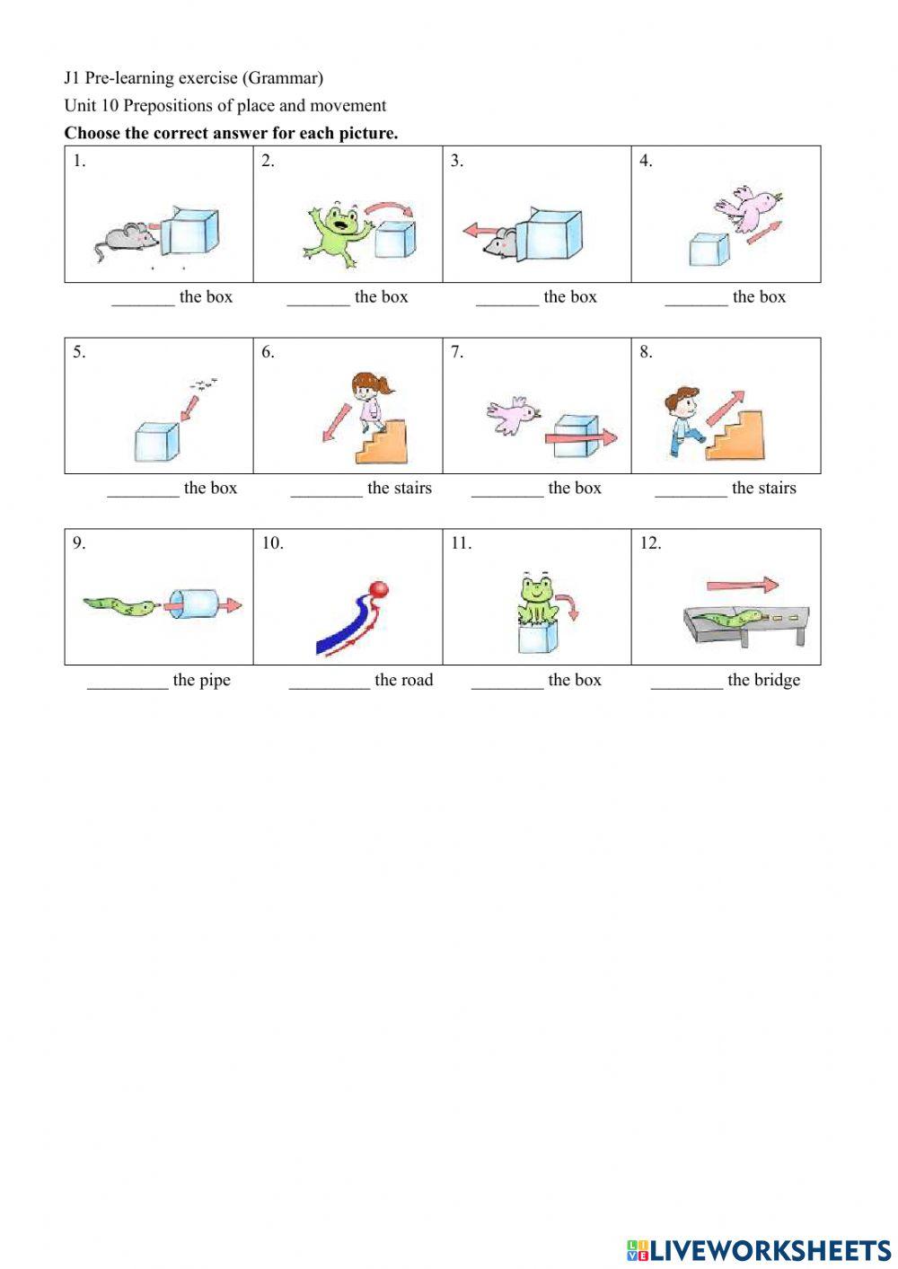 Prepositions of place and movement