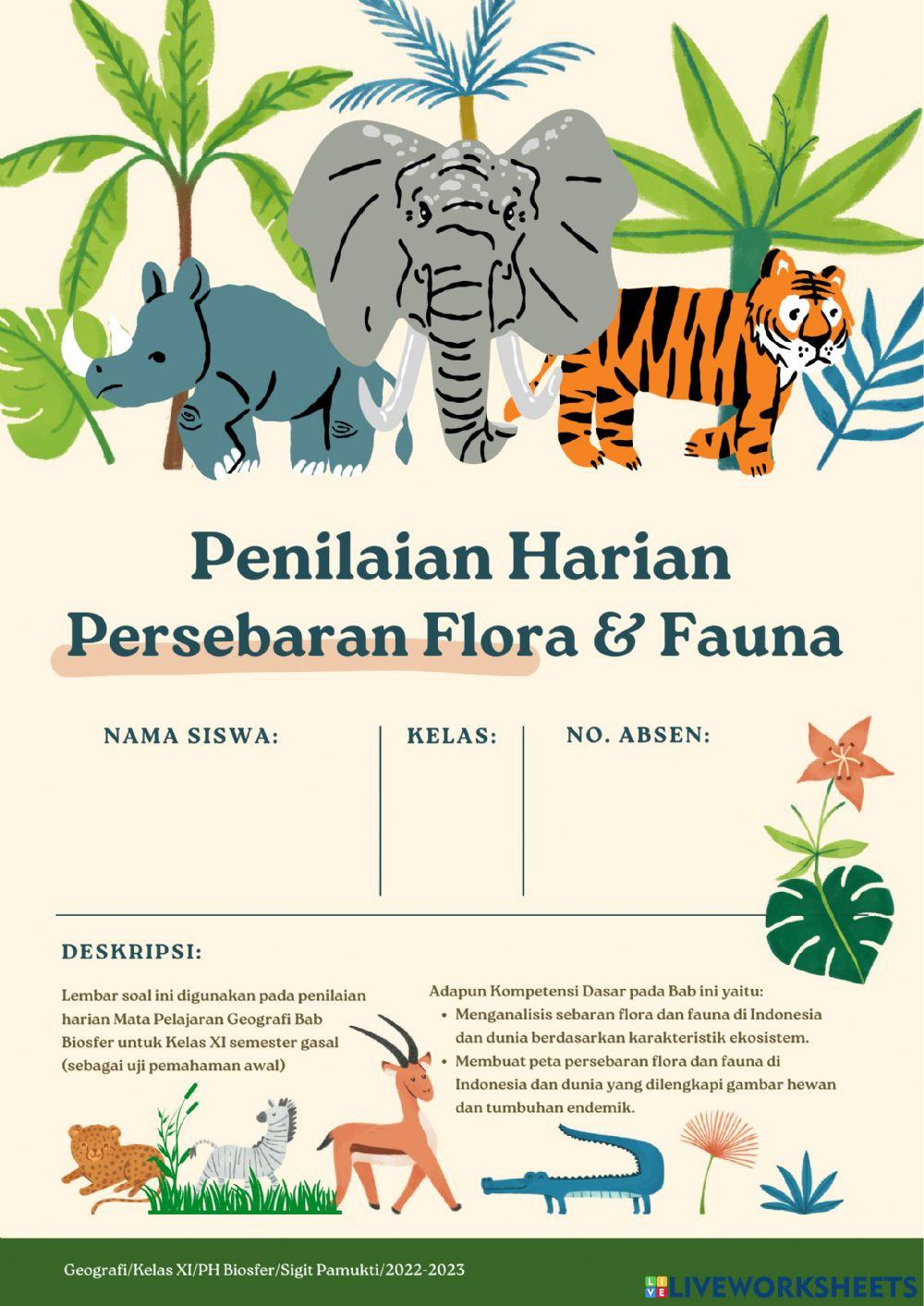 Sigit Pamukti Flora Fauna worksheet | Live Worksheets