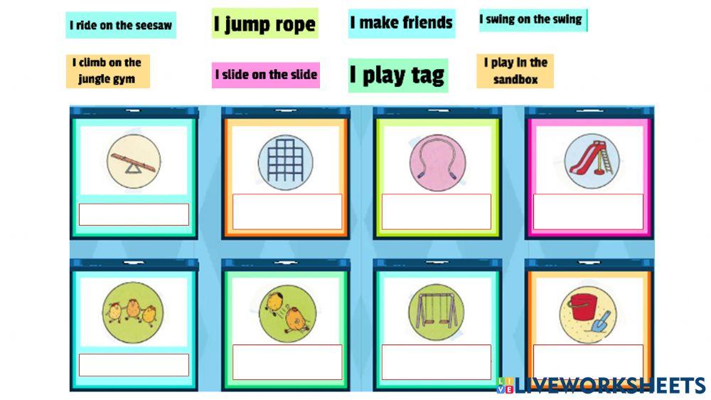 potato pals - 1C at the park online exercise for | Live Worksheets