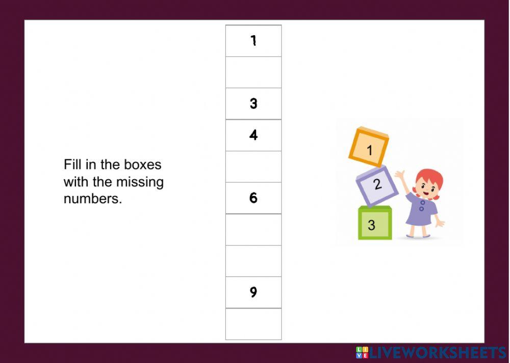 Numbers 1-10 in sequence