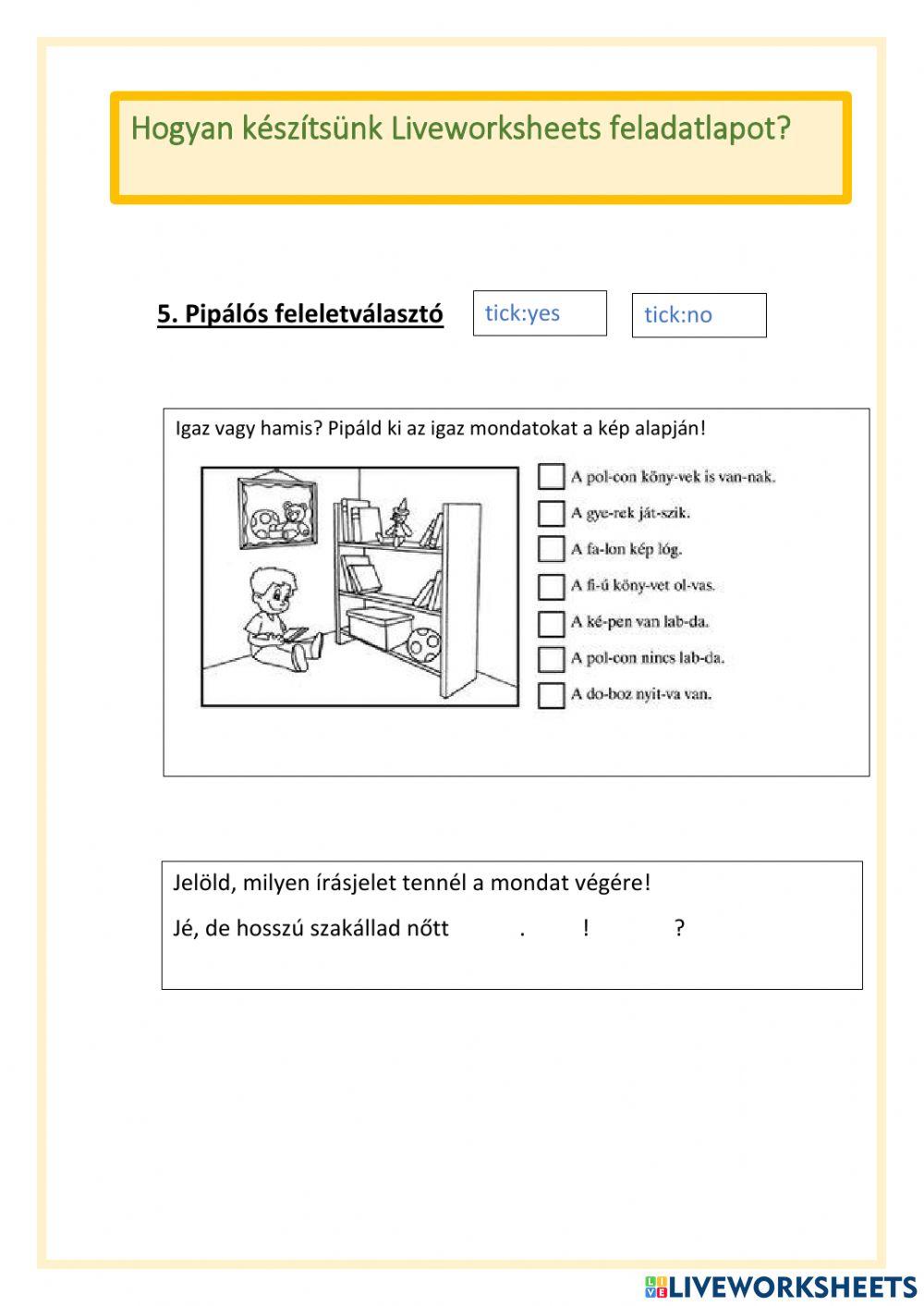 Hogyan készítsünk Liveworksheets feladatlapot?