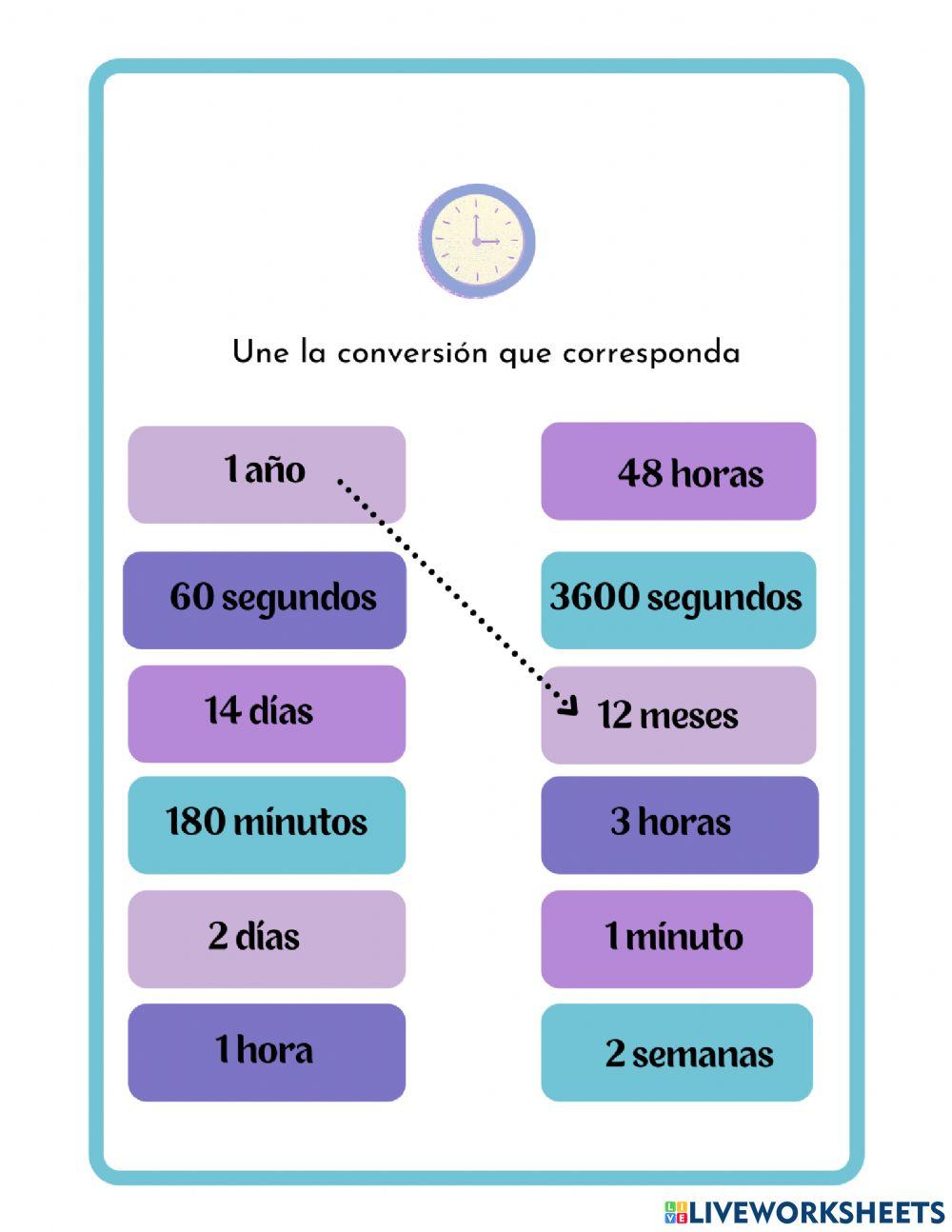 Mat-1º-conversión-tiempo online exercise for