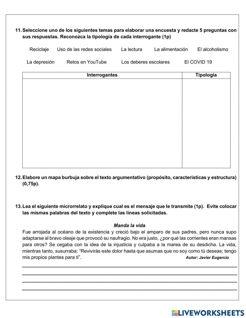 Examen 2 decimo a