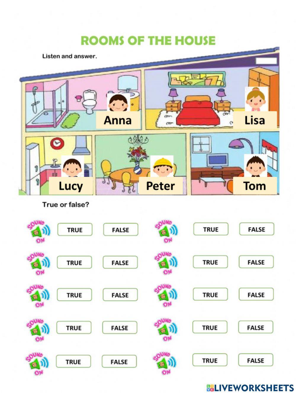 Rooms in the house - ESL worksheet by mytijana