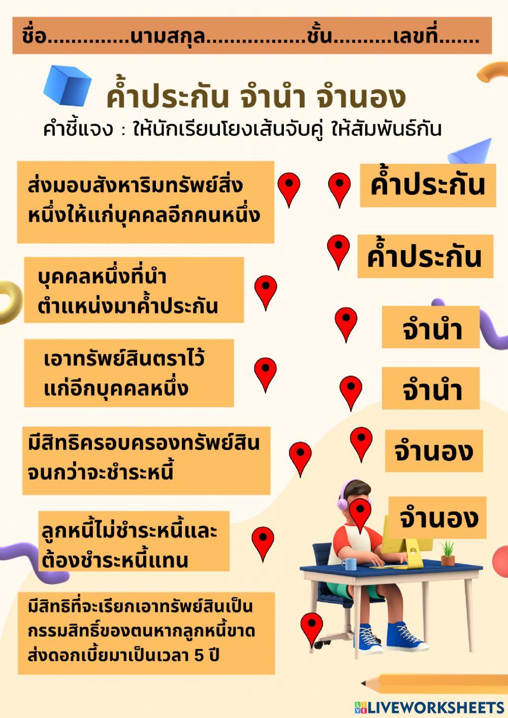 ค้ำประกัน จำนำ จำนอง