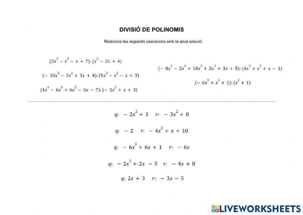 Divisió de polinomis