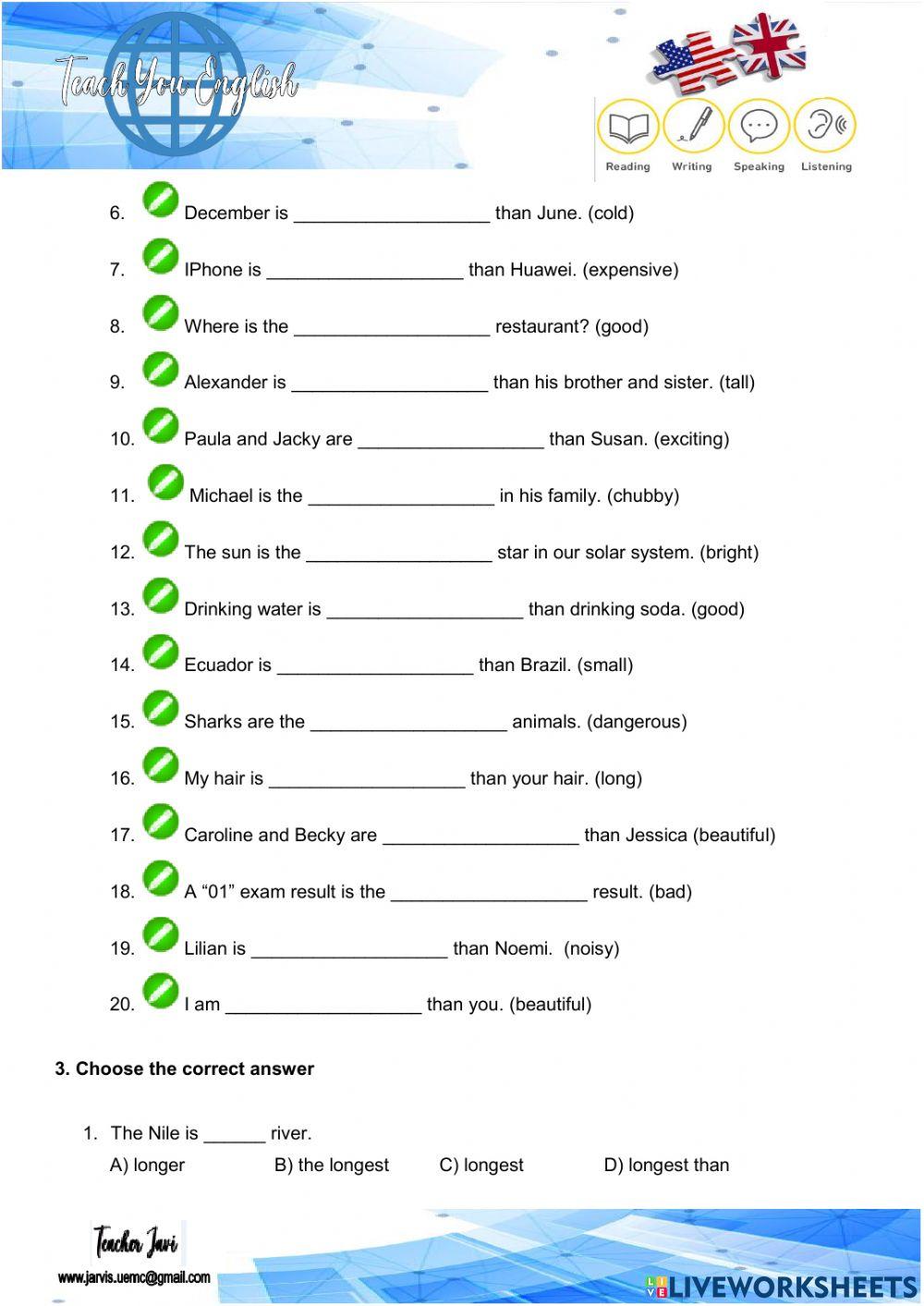 Comparative and Superlative