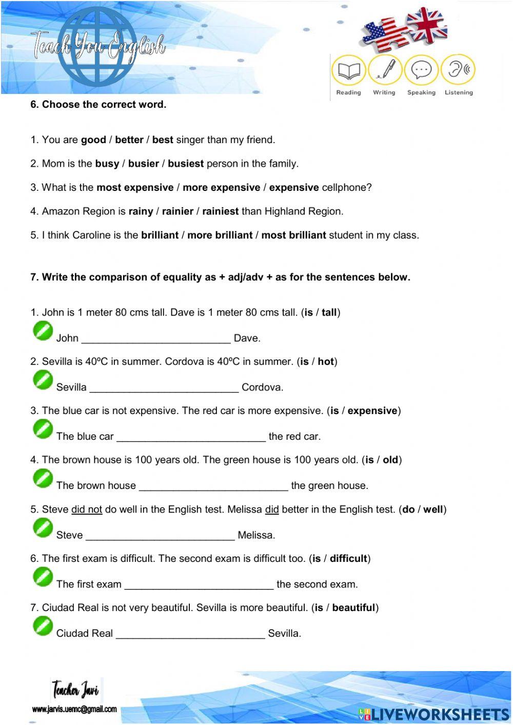 Comparative and Superlative