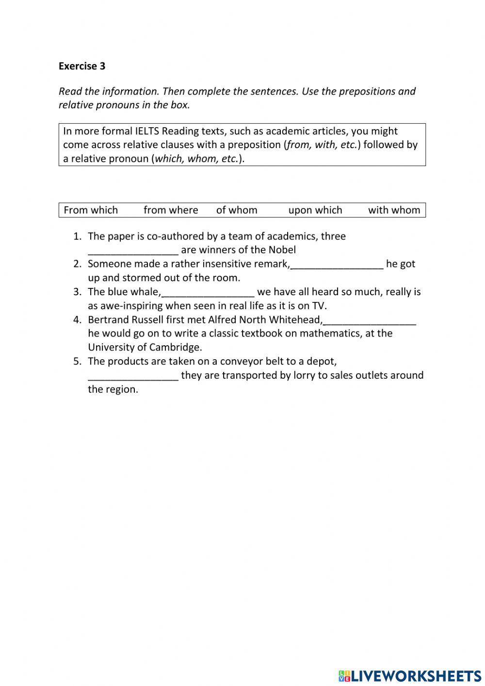 IE3, Unit 8, Reading, Exercise 3