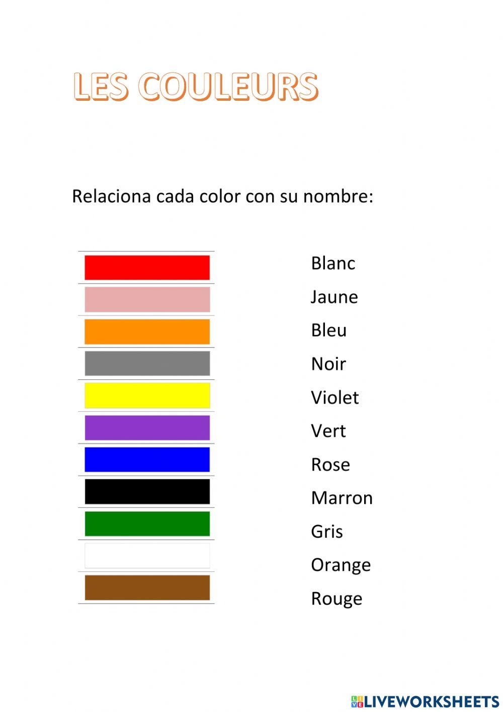 Los colores en francés online exercise for QUINTO DE PRIMARIA | Live  Worksheets