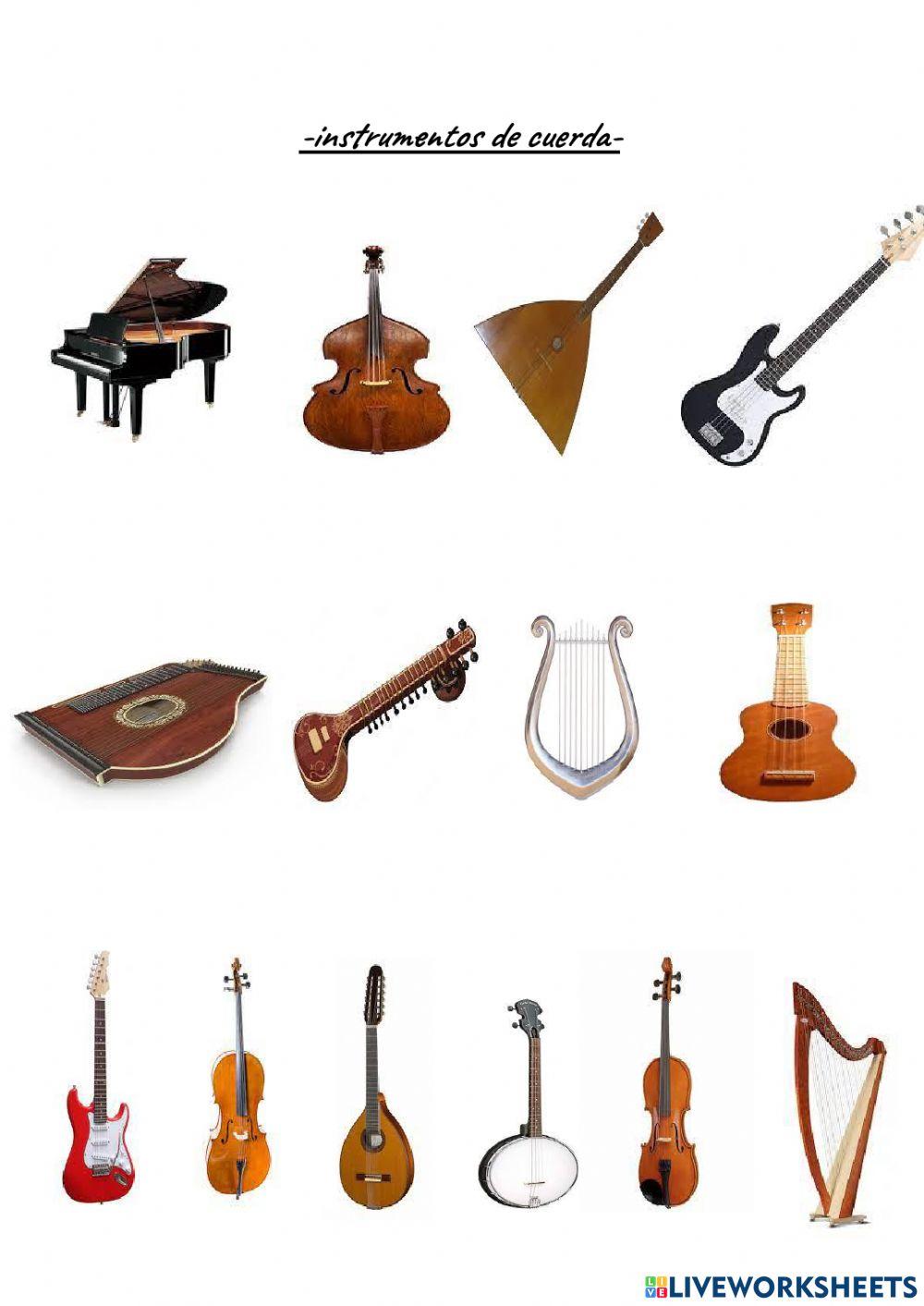 Instrumentos musicales de cuerda worksheet | Live Worksheets