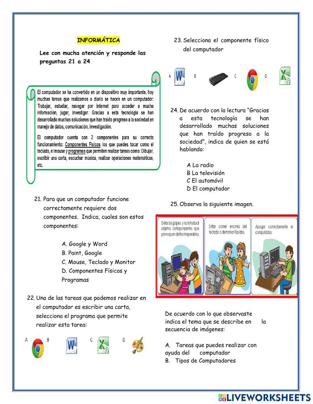 Prueba saber grado tercero