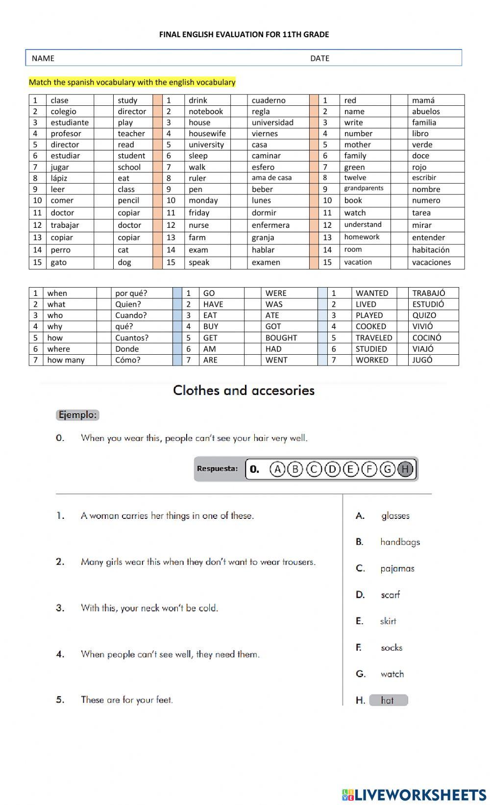 Final english test 11th