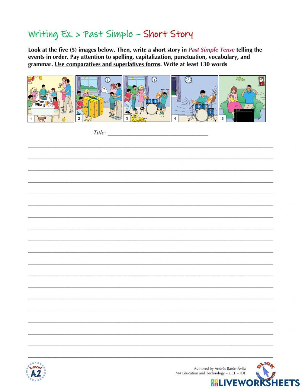 Writing Ex. - Short Story 1 in Past Simple worksheet | Live Worksheets