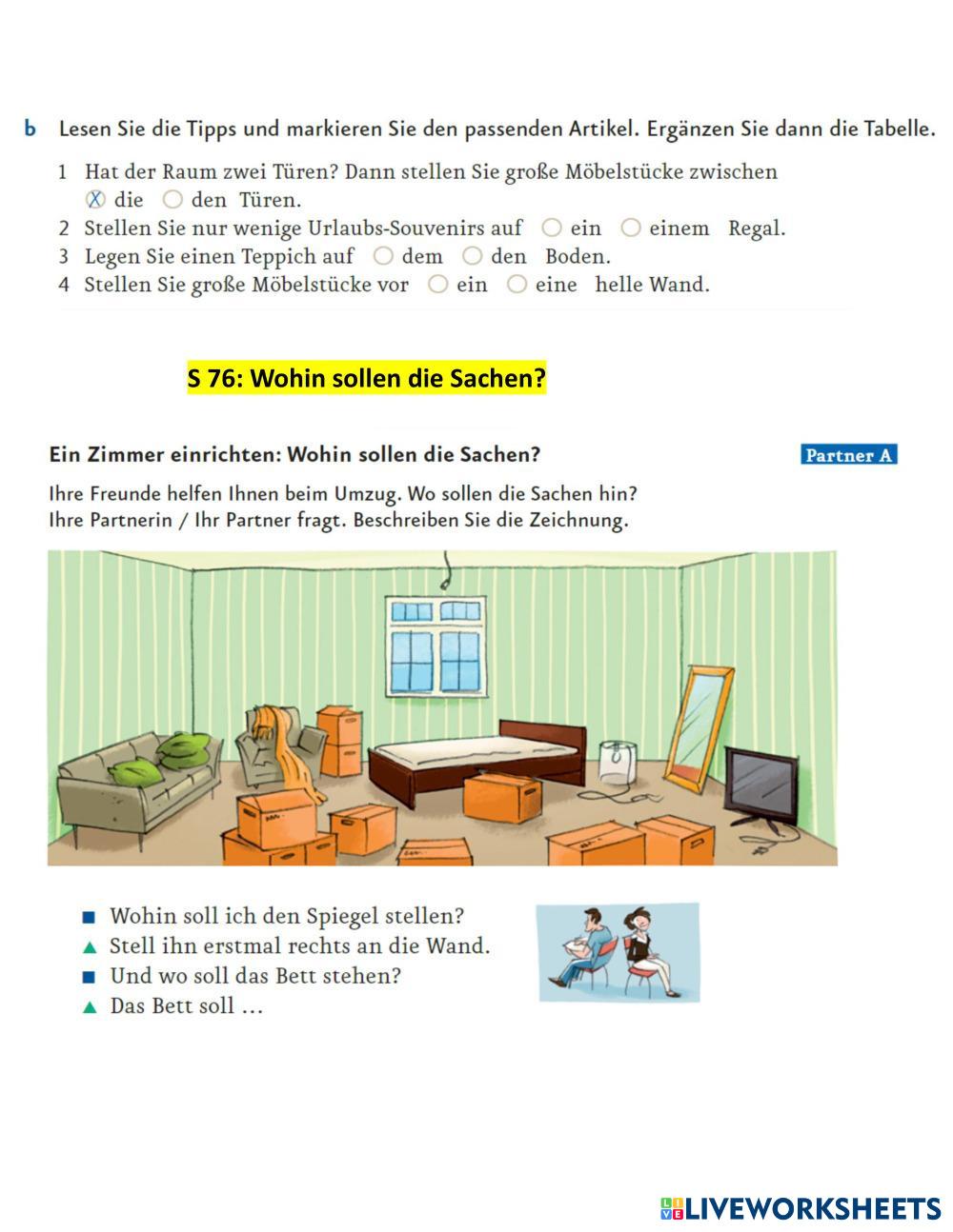 Die Sachen worksheet