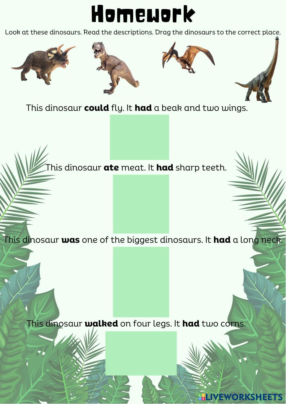 Guess the dinosaur | Live Worksheets